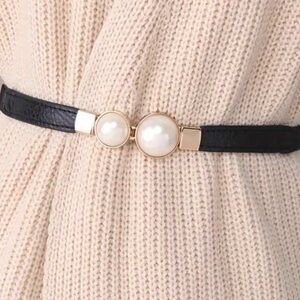 Elegant Pearl Clip Skinny Belt Elastic New ✨✨🔥🔥